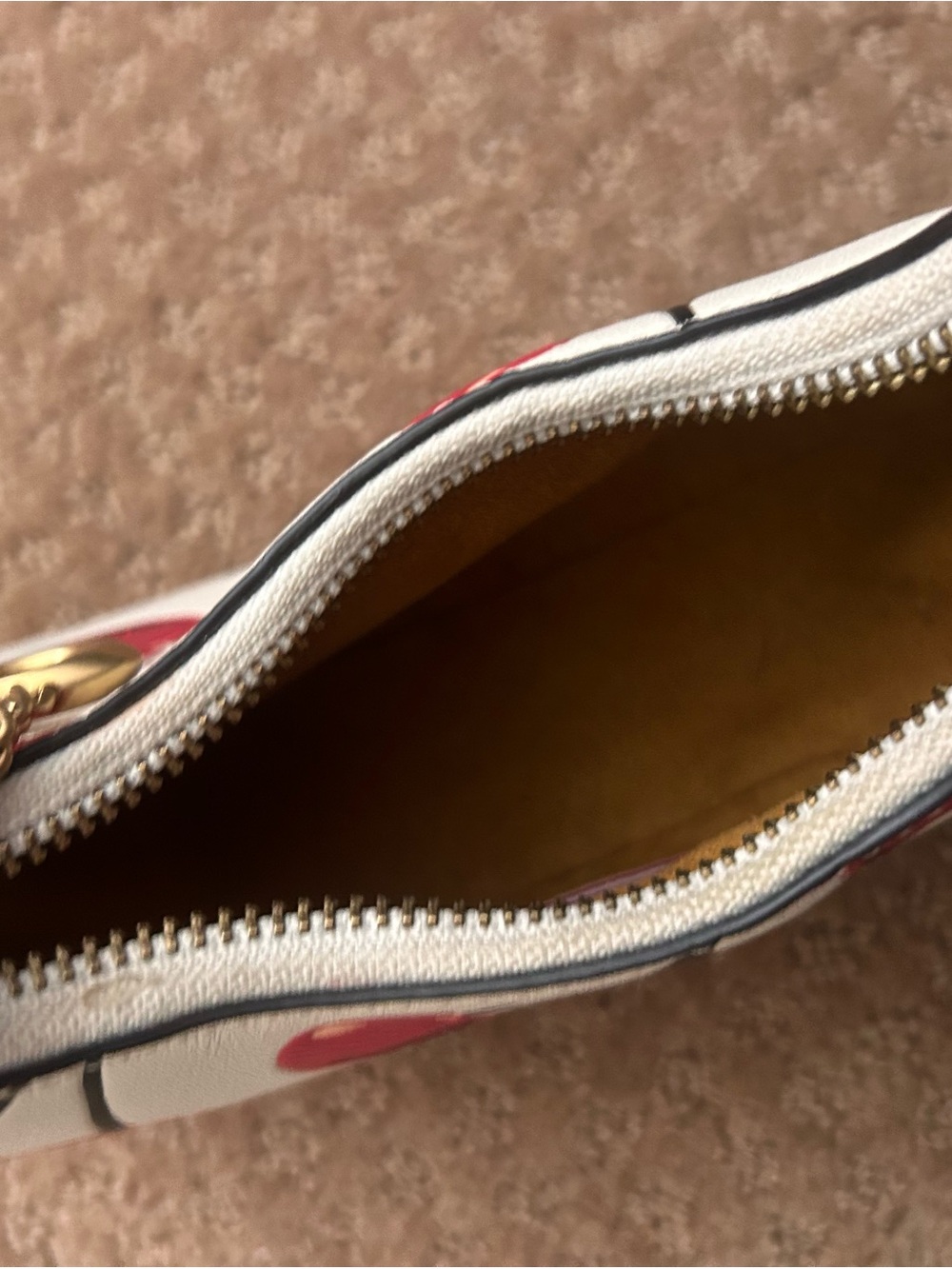 Coach White Mini Hobo with Red Cherry Print and Gold Hardware - Picture 3 of 3